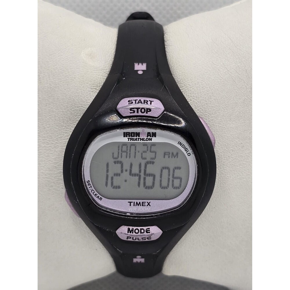 Women's Timex Ironman Triathlon Indiglo Quartz Digital Resin Strap Watch 04